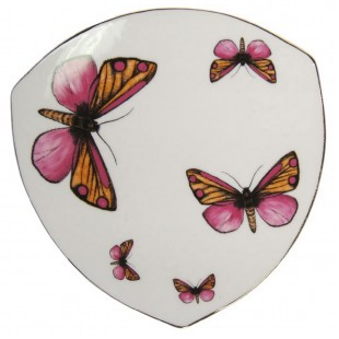 Pink Butterflies Triangle Salad Plates