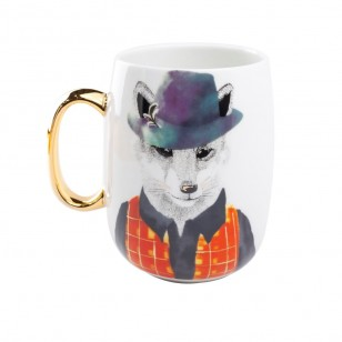 Gold Fox Handle Coffee Mug