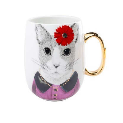 Gold Cat Handle Coffee Mug 1 piece